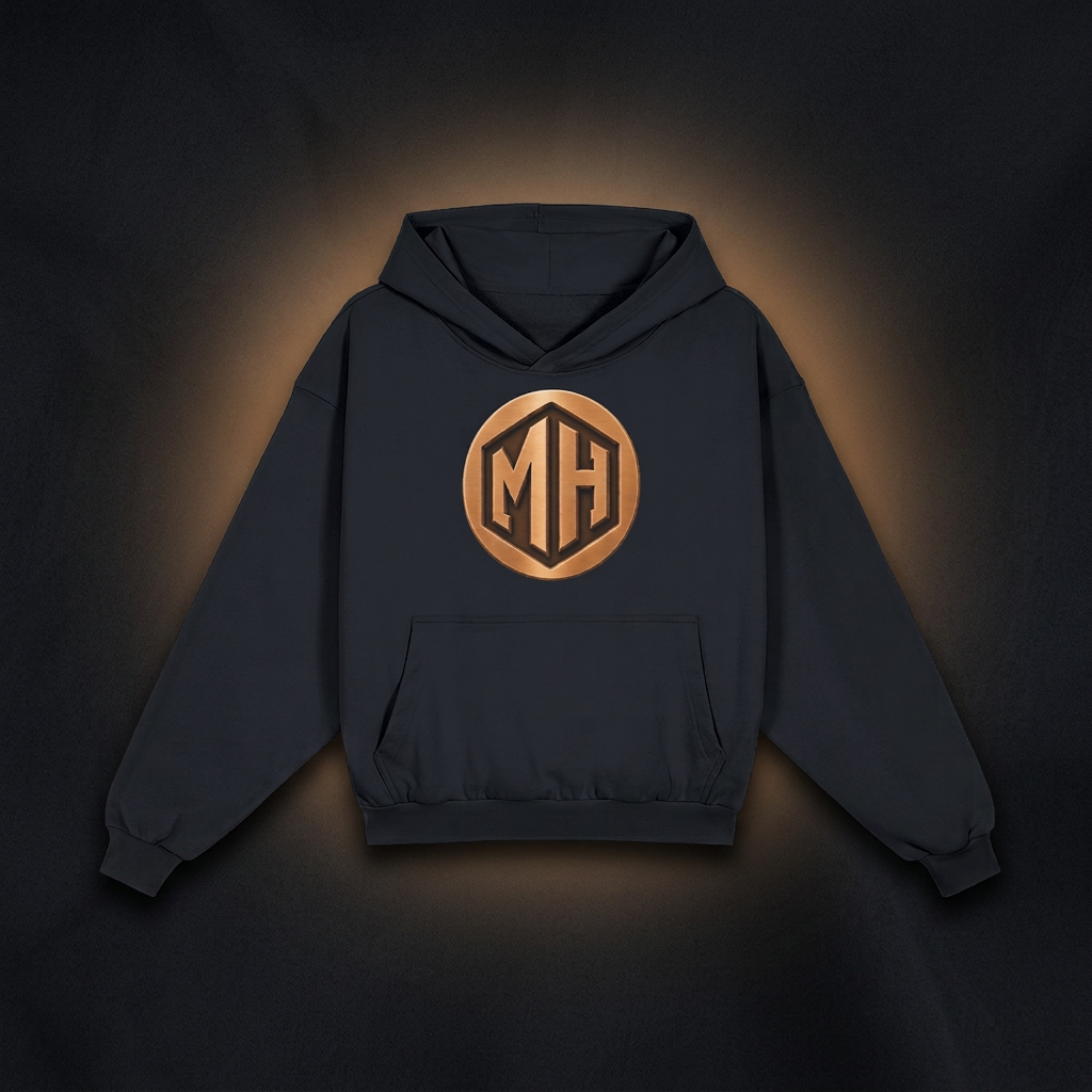 Close-up detail of the MR. HAPPINESS "Be Unforgettable" Hoodie