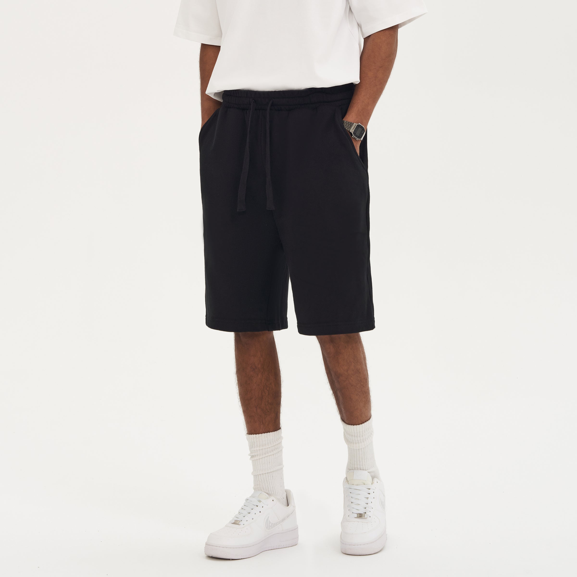Model wearing the MR. HAPPINESS "Cheers to Summer" Shorts